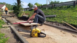 В Полоцке обновляют тротуар по улице Космонавтов