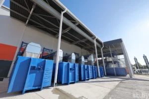 25-09-2025 Фото Антона Степанищева. Витебская область, Новополоцк. Выездное заседание Совета по взаимодействию органов местного самоуправления при Совете Республики Национального собрания Республики Беларусь. Осмотр площадки Новополоцкого регионального комплекса по обращению с ТКО