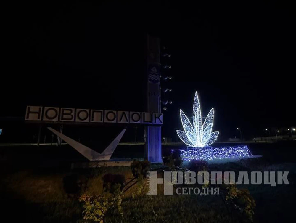 В Новополоцке установили новые световые инсталляции: лилия, Пегас и композиция с глобусом и ракетой