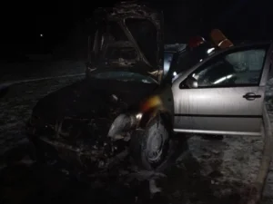 В деревне Сосница горел автомобиль