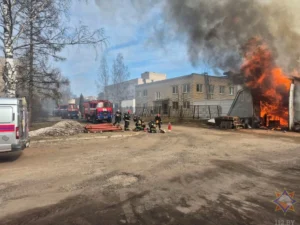 Пожар в ангаре произошел на частном предприятии в Новополоцке